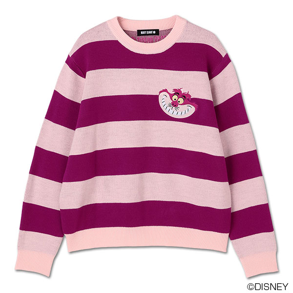 チェシャ猫デザインニット プルオーバー(ピンク)