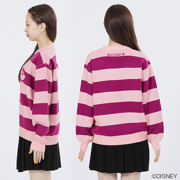 チェシャ猫デザインニット プルオーバー(ピンク)