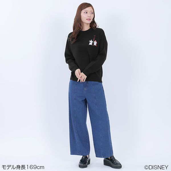 トランプ兵デザインニット プルオーバー(ブラック)