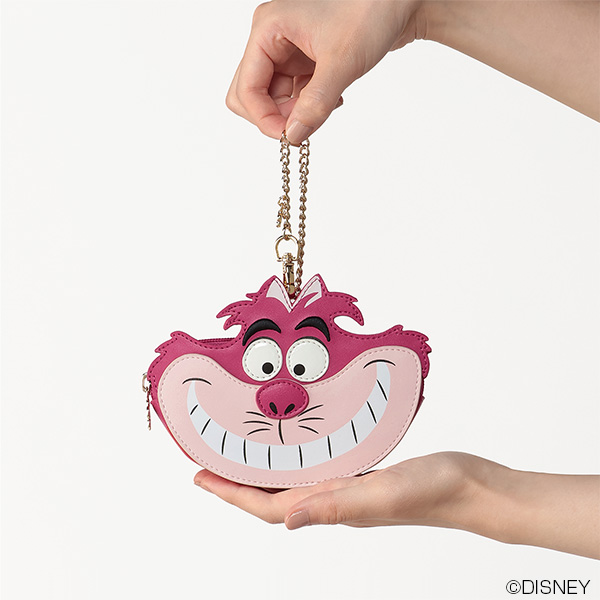 チェシャ猫フェイスデザイン ダイカットポーチ(ピンク)