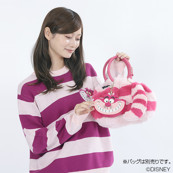 チェシャ猫フェイスデザイン ダイカットポーチ(ピンク)