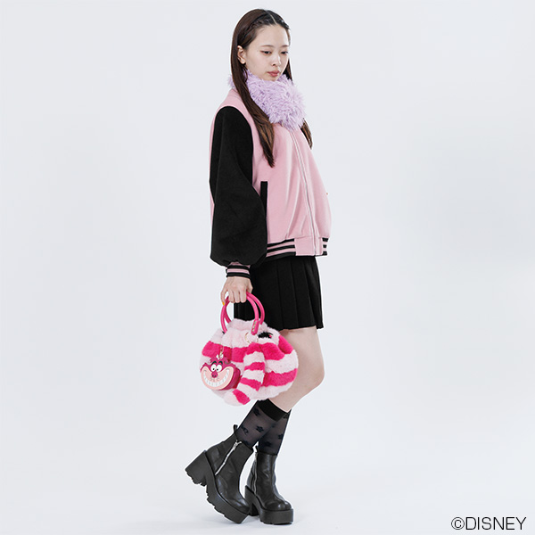 チェシャ猫フェイスデザイン ダイカットポーチ(ピンク)