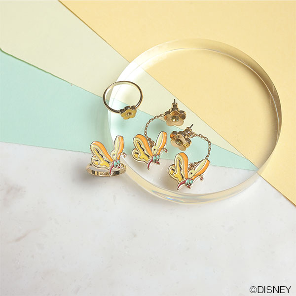 ブレッドアンドバターフライデザイン ピアス(ゴールド)