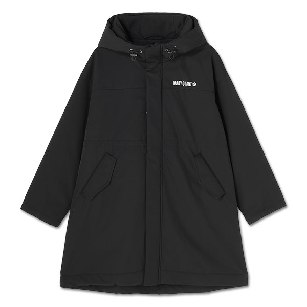 ロゴパデッド ロングコート（ブラック）