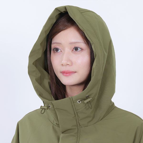 ロゴパデッド ロングコート（カーキ）