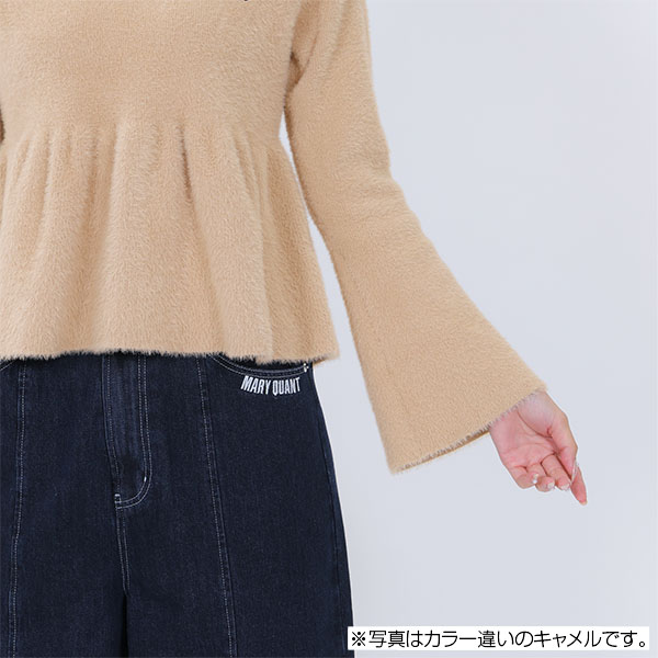 シャギーペプラム プルオーバー(ブラック)