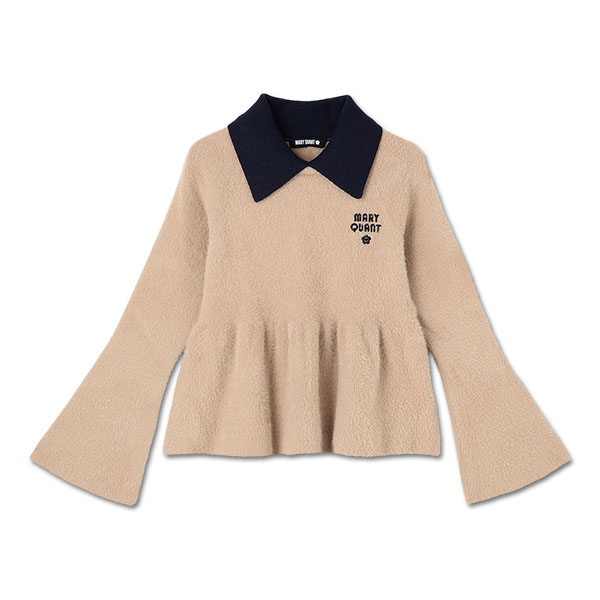 シャギーペプラム プルオーバー（キャメル）