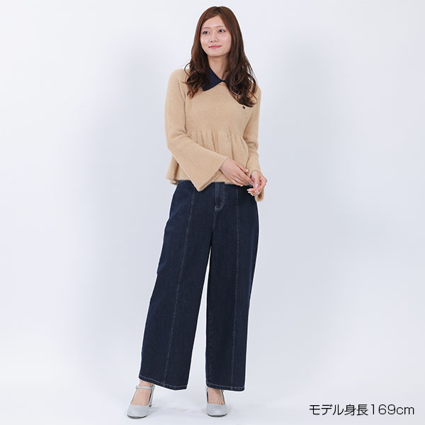 シャギーペプラム プルオーバー(キャメル)