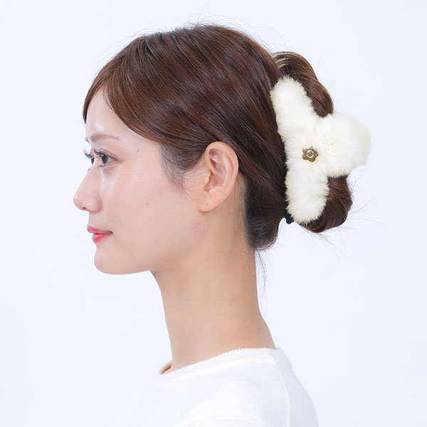 エコファー バンスクリップ（アイボリー）