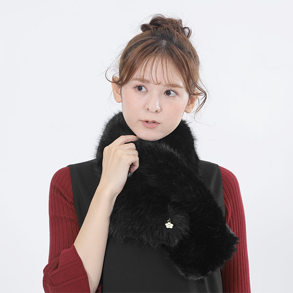 エコロングファー マフラー(ブラック)