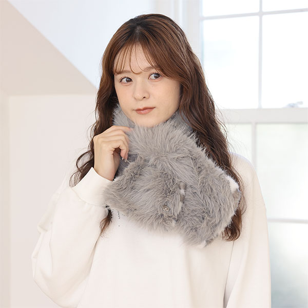 エコロングファー マフラー(グレー)