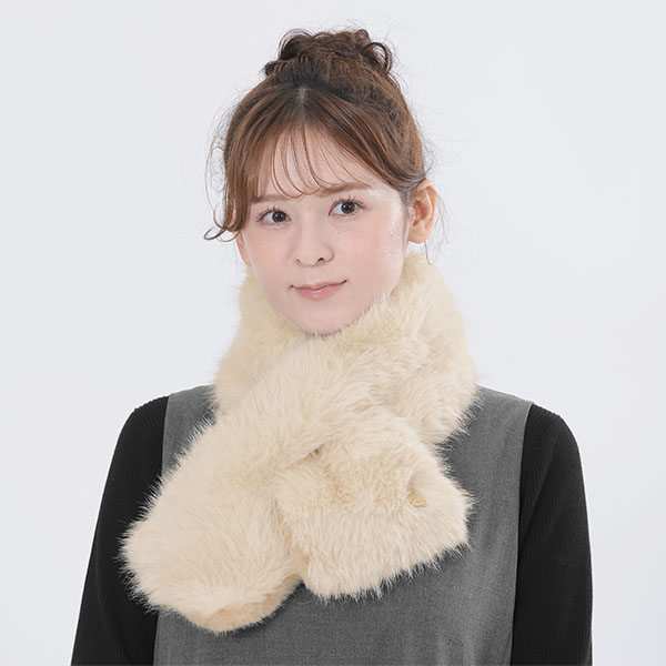 エコロングファー マフラー(ベージュ)
