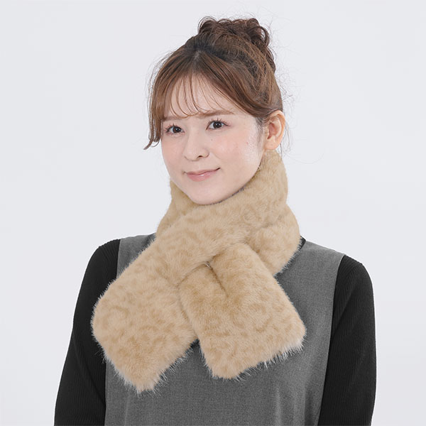 エコロングファー マフラー(ベージュ)