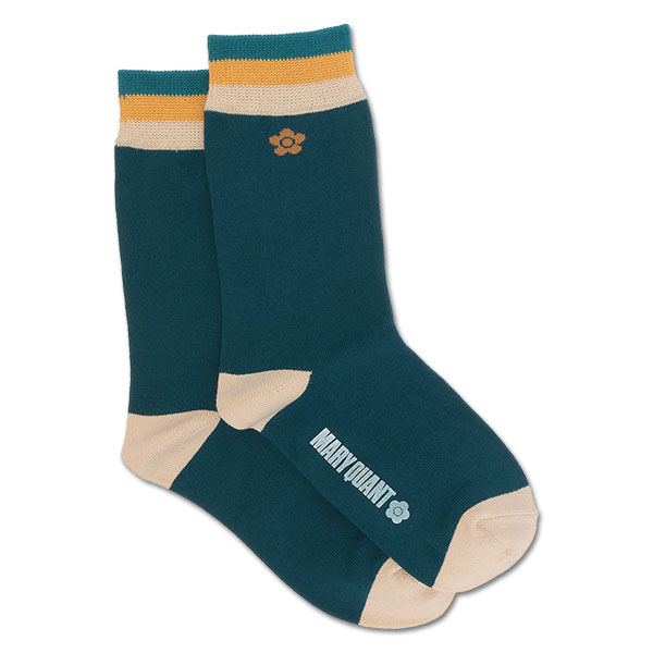 ボーダーラインデイジー ソックス（グリーン）