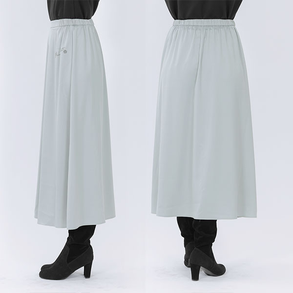 マットサテン スカート(ブルーグレー)