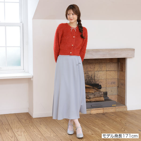 マットサテン スカート(ブルーグレー)