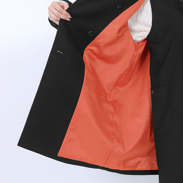 ダブルクラシカル ロングコート（ブラック）