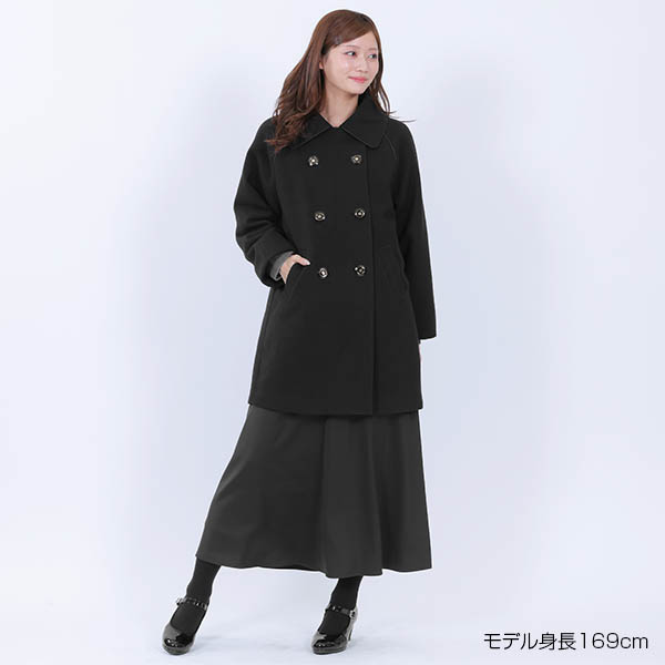 ダブルクラシカル ロングコート（ブラック）