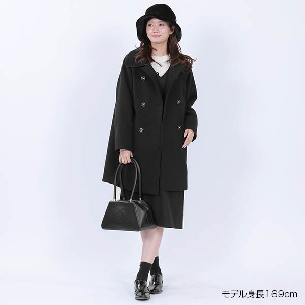 ダブルクラシカル ロングコート（ブラック）