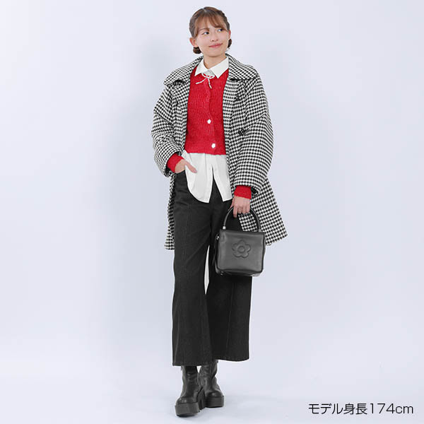 ダブルクラシカル ロングコート（ブラック×ホワイト）