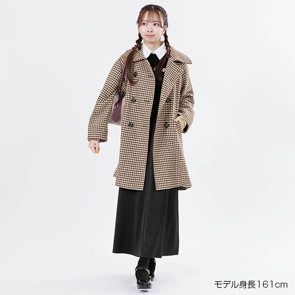 ダブルクラシカル ロングコート（ブラウン）