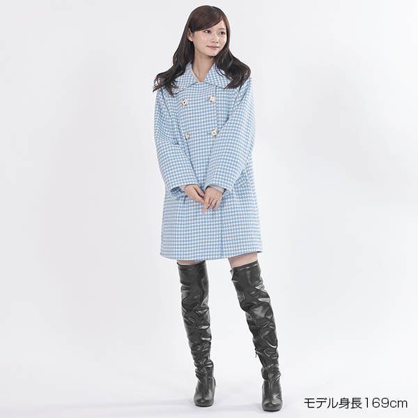 ダブルクラシカル ロングコート（ブルー）