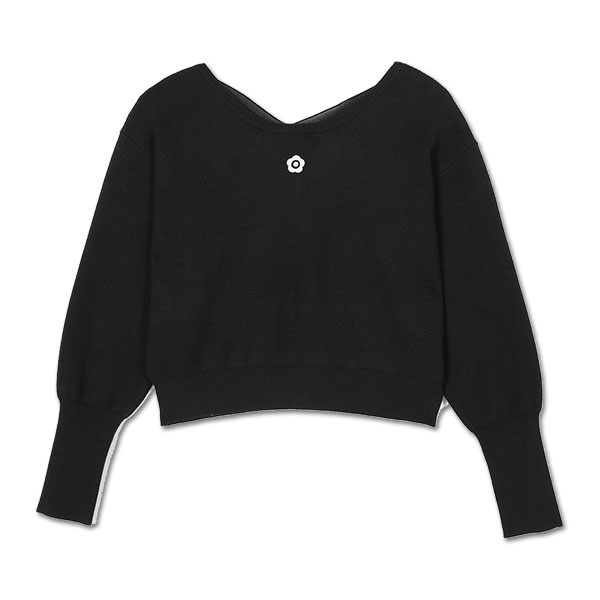 バックリボンニット プルオーバー（ブラック）