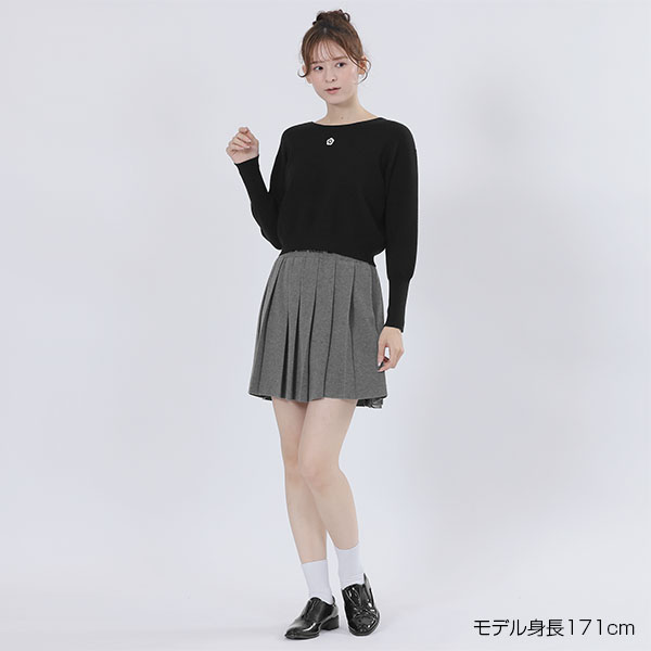 バックリボンニット プルオーバー(ブラック)