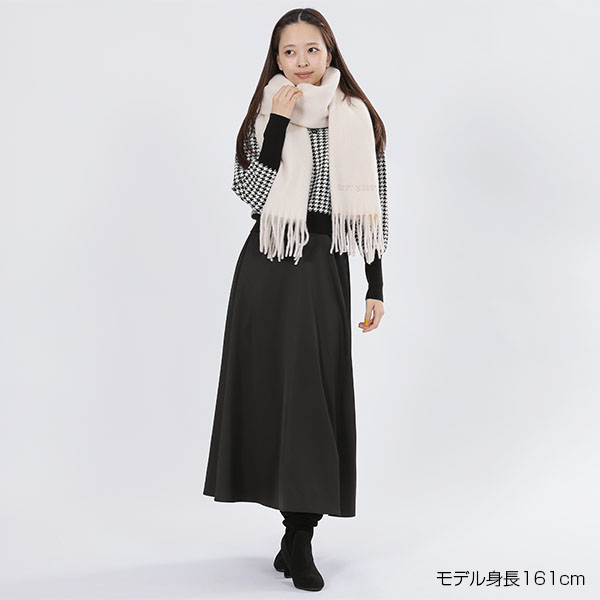 バックリボンニット プルオーバー(ブラック×ホワイト)