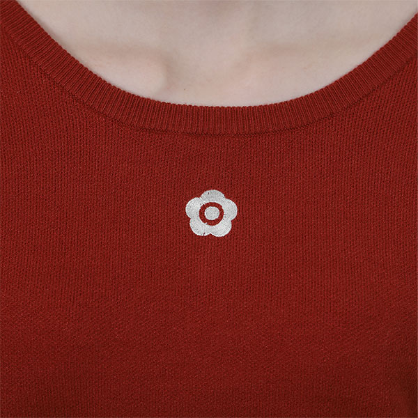 バックリボンニット プルオーバー(レッド)