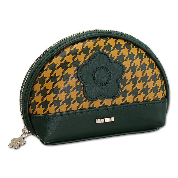 千鳥デイジーパッチ ラウンドポーチ（グリーン）