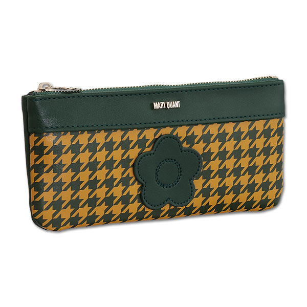 千鳥デイジーパッチ フラットペンケース（グリーン）