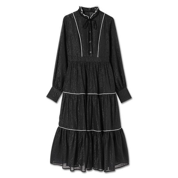 ラメシアー ドレス（ブラック）