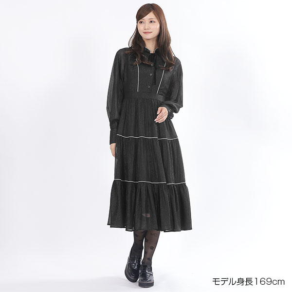 ラメシアー ドレス(ブラック)