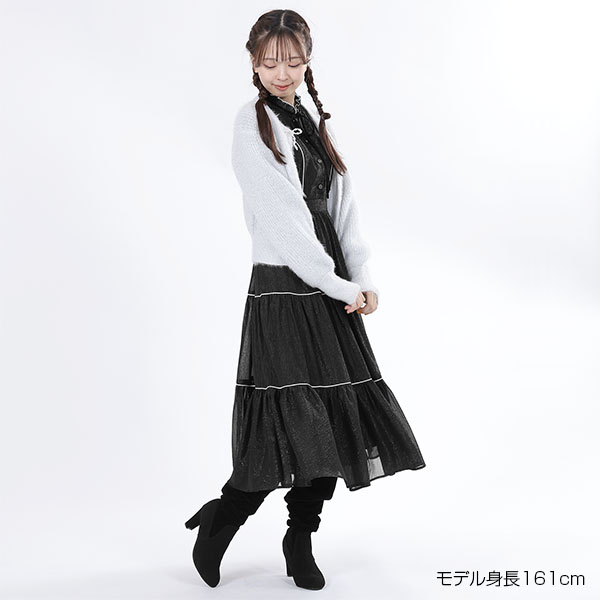 ラメシアー ドレス(ブラック)