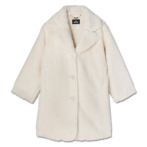 デイジーパールボタンファー ロングコート（アイボリー）