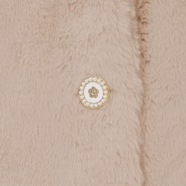 デイジーパールボタンファー ロングコート(ベージュ)