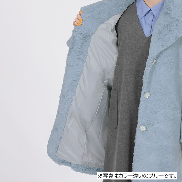 デイジーパールボタンファー ロングコート(ベージュ)