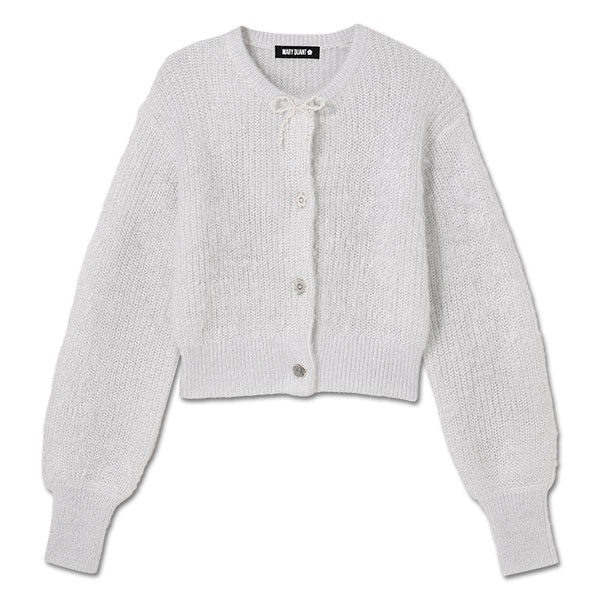 パールリボン カーディガン（グレー）