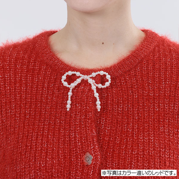 パールリボン カーディガン(グレー)