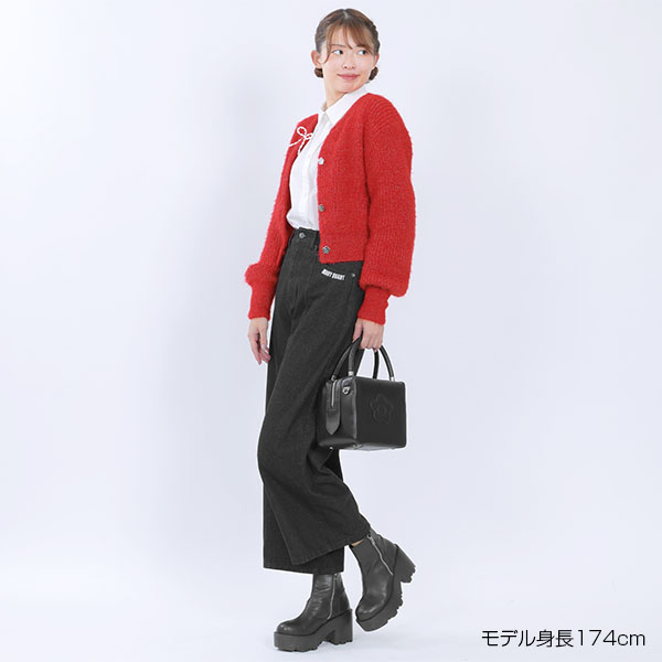 パールリボン カーディガン(レッド)
