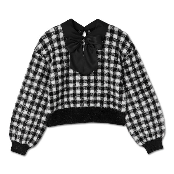 ラメリボンシャギー プルオーバー（ブラック）