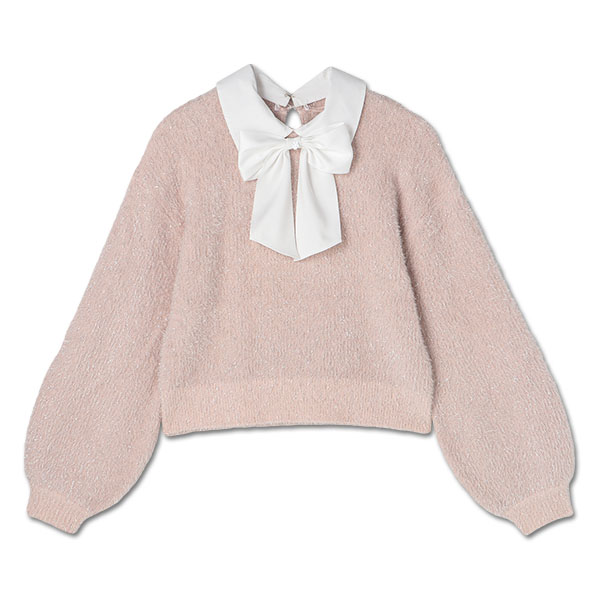 ラメリボンシャギー プルオーバー（ピンク）