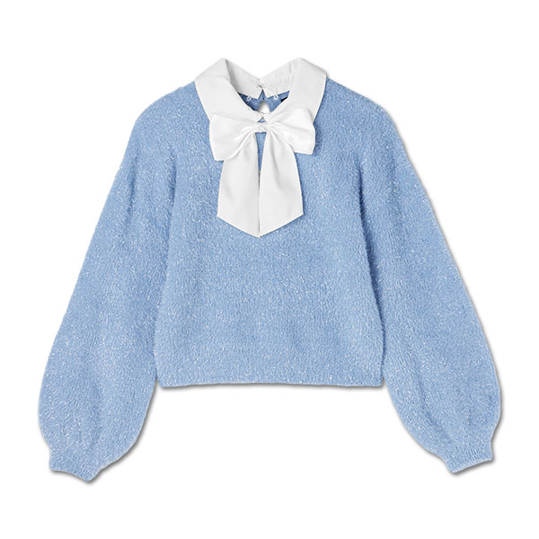 ラメリボンシャギー プルオーバー（ブルー）