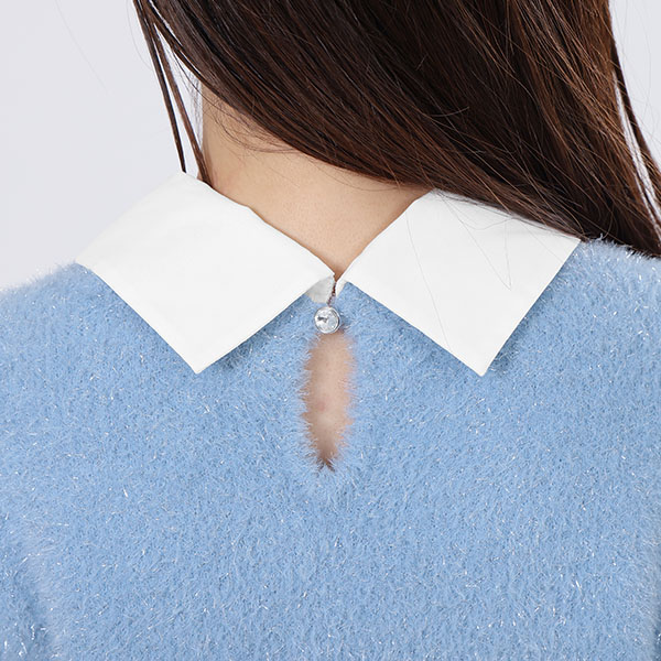 ラメリボンシャギー プルオーバー(ブルー)