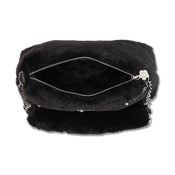 Wチェーンファー 2WAYショルダー(ブラック)