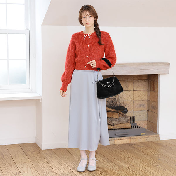 Wチェーンファー 2WAYショルダー(ブラック)