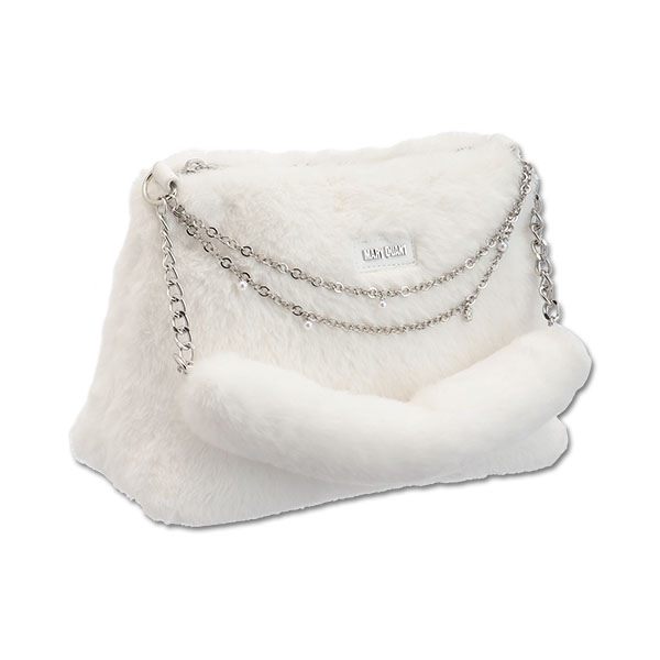 Wチェーンファー 2WAYショルダー(ホワイト)