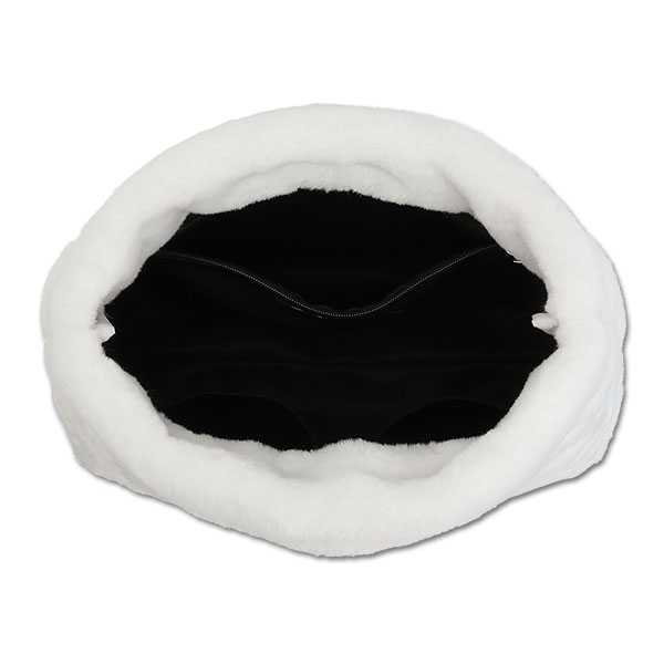 デイジーキルトファー ミニトート(ホワイト)