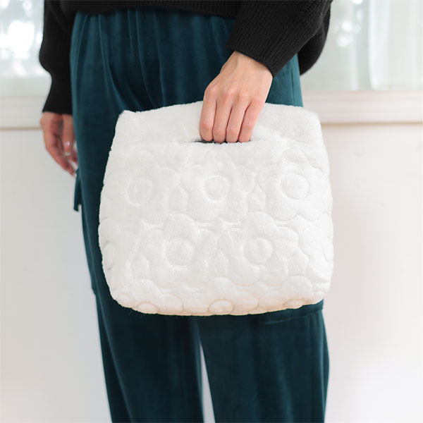 デイジーキルトファー ミニトート(ホワイト)